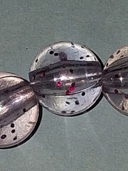 Clear Purple Beaded Bracelet, Adjustable Tie Closure, Round Fashion Style