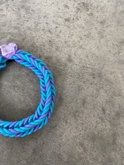 Rubber Blue Purple Heart Handmade Stretch Bracelet