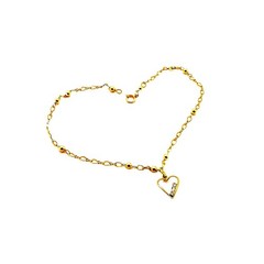 Fine crafts heart crystals anklet Authentic 1/20 14K Gold Filled 10″ adjust 9