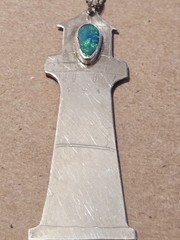 RB Sterling Silver MARGE JAN 1979 Opal Lighthouse Pendant Engraved 925