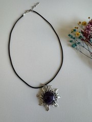 Natural Amethyst Sun Necklace