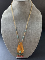 Vintage Handcrafted Pendant Boho Necklace Artisan Southwestern Tribal Festival