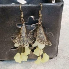Frosted Tulip Filigree Earrings Orange