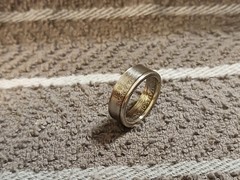 KANSAS State 90% Silver Washington Quarters coin ring 6 1/2 2005 #2
