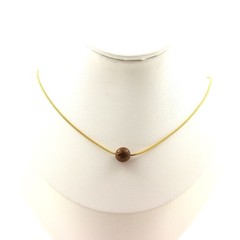Necklace 1 Pearl Wood 0 5/16in Chain Steel Golden Stainless Women, Hom