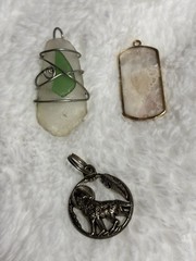 Handcrafted Wire-Wrapped Stone & Metal Animal Pendants Lot Nature Theme