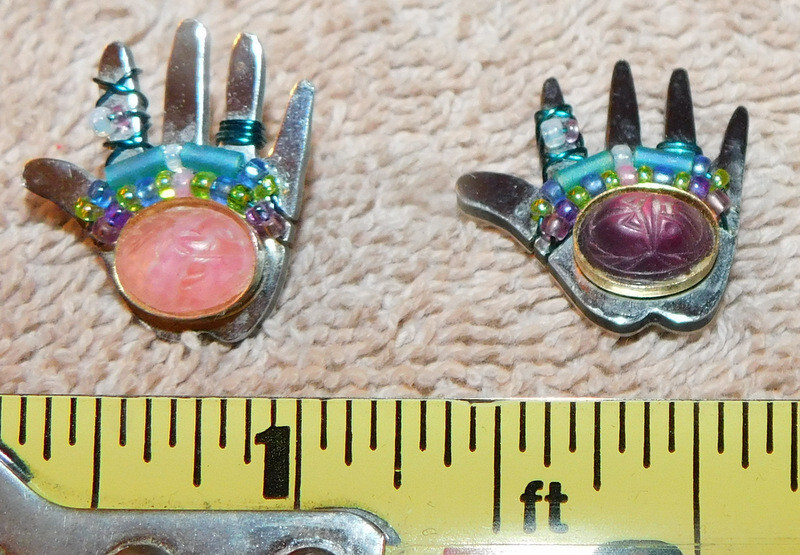 Liztech Artisan Hand Brooch Pin Tac Signed Dated 1997 1998 Healing Hand Lot of 2