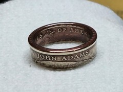 JOHN ADAMS – Size 10 Presidential Dollar Coin Ring