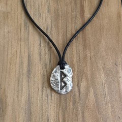 Berkana Rune Pendant ᛒ [BOLD FINISH] ᛒ Pewter Talisman for Growth/New Beginnings