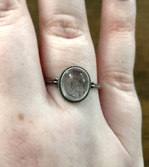 Tourmalated Quartz Ring – Adjustable – Antique Style Band