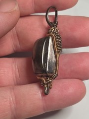 Handcrafted Sterling Silver + Copper Labradorite Wire Wrap Pendant