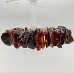 Cherry / Brown BALTIC AMBER Stretch Bracelet Lithuania Natural and Genuine #247e
