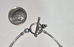Bracelet Made With Sterling Silver & Swarovski Crystal Beads Red Green 6 3/4 In