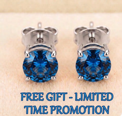 4.00 Ct Certified Blue Diamond Pendant, Tariffs FREE & Matching Studs .