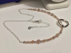 NWB Silpada Sterling Silver STAY NEUTRAL Moonstone Sunstone Necklace 16”+ N6307