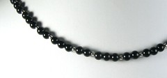 Lyn’s Jewelry Black Onyx Necklace Silver 16″