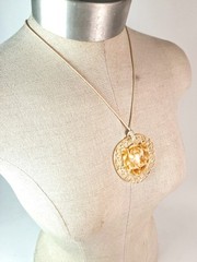 Sobral Atelie Africa Tiger Inclusion Rhinestone Eye Artist Made Pendant Necklace