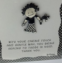 Children Of The Inner Light Nurse Pin Brooch Signed Marci Girl Papel Giftware