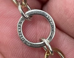 Authentic Tiffany & Co Italy Sterling Silver 18K Gold Circle Link Bracelet