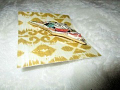Triangle Shape Brooch~Multi-Color~Mosaic Style~2 7/8″ x 1 5/8″~1980’s