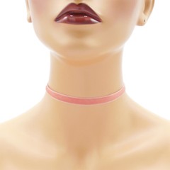 Pink Velvet Choker 3/8 inch (9 – 10 mm) wide custom adjustable ribbon necklace