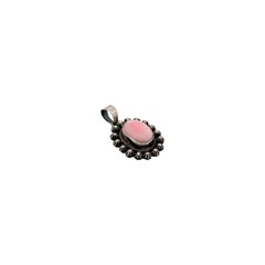 Scotty Skeets, Pendant, Pink Conch, Sterling Silver, Navajo, 1 1/2″