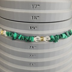 Green Clear Yellow Stone And Glass Bead Necklace 20″