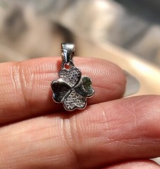 925 Sterling Silver FLOWER FLORAL Heart Pendant with Cz Small Minimal Jewelry #1