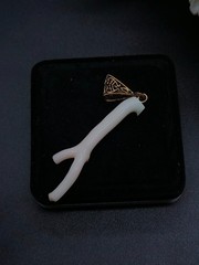 White Coral Branch Brass Pendant White Coral Branch Pendant Handmade Jewelry