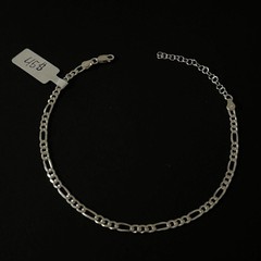 Tobillera De Plata 925 Con Diseño Fígaro, 925 Silver Anklet – 9 Inch