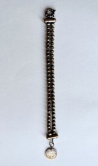 Del Brenna Italian Jewelry – Bead Chain Bracelet – Silver w Antique Gold Finish