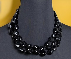BLACK ONYX Hand Tied Southwest Statement Necklace Appraised At $350 WEIGHS 250g