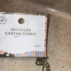 Earthbound Trading Layered Beaded Necklace Recycled Kantha Fabric Multicolor