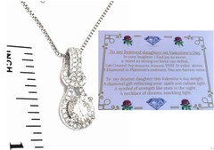 VALENTINEs day Daughter 1 carat Diamond Solitaire Necklace Pendant Love Beauty