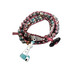 Lighthouse Charm Double Wrap Beaded Leather Bracelet