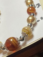 Artisan Handcrafted Art Deco Lampwork Glass Jewelry Amber fromChaos Necklace #4