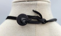 Artisan Tagua Nut Statement Necklace Cascading Black Cream Grey Vegetable Ivory