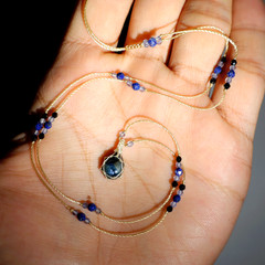 Midnight Star Australian Sapphire Micro Macramé Necklace | Adjustable Boho Jewel