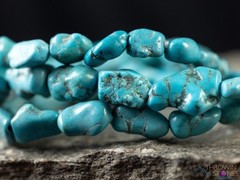 TURQUOISE Crystal Bracelet – Nugget Chip Beads – Beaded Handmade Jewelry, E2185