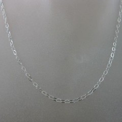Sterling Silver Necklace Chain. 3 by 3.5 mm Flat Oval Cable Link (16″-36″)