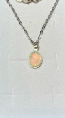 #545- .90ct Genuine Ethiopian Welo Opal on a 925 Sterling Silver Chain