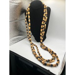 Sandalwood, Darker Brown Wood, and Ebony Beaded String Necklace!