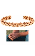 Men Women Pure Copper Bracelet Solid Heavy Twist Therapy Arthritis Pain Healing