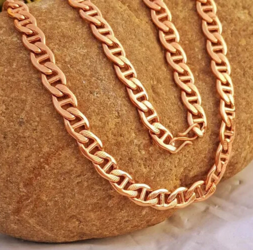 22 inch Pure Copper DESIGNER SOLID Chain Necklace, Healing Jewelry Spiritual