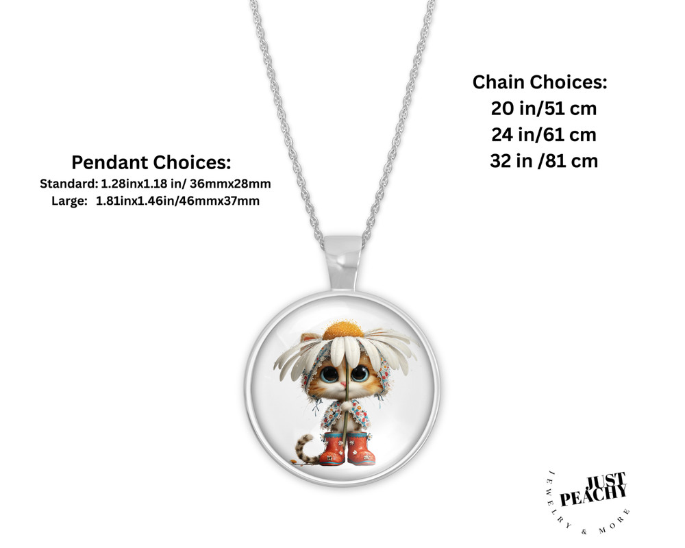 April Showers May Flowers Fun Silver Necklace Standard or Large Charm Pendant