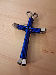 Handmade Horseshoe Nail Cross Necklace Rustic Western Christian Pendant 26″ Cord