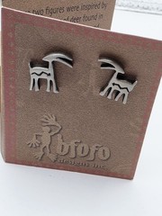 Bfofo Designs Lightning Deer Pewter Stud Earrings Southwest Rock Art
