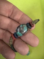 Healing Natural Turquoise macrame wellbeing bracelet. Adjustable Bracelet JB1