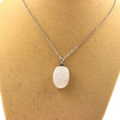 Raw Moonstone Necklace. 13.65 Ct. Meetiyagoda, Sri Lanka.