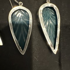 Artisan Handmade Silver Tone Dangle Leaf Earrings & Pendant Jewelry Lot Fall SEE
